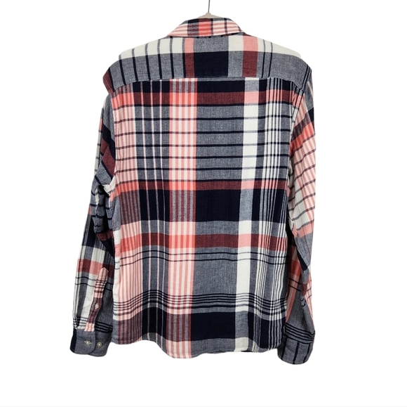 Banana Republic Untucked Slim Fit Plaid Double Layer Button Down Shirt Medium - Picture 4 of 8